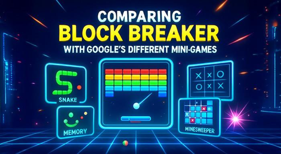 Comparing Block Breaker with Google’s Different Mini-Games