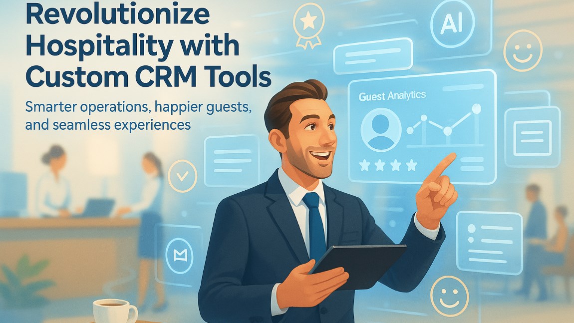 Hotel manager using Custom CRM Tools to enhance guest experience and streamline hotel operations