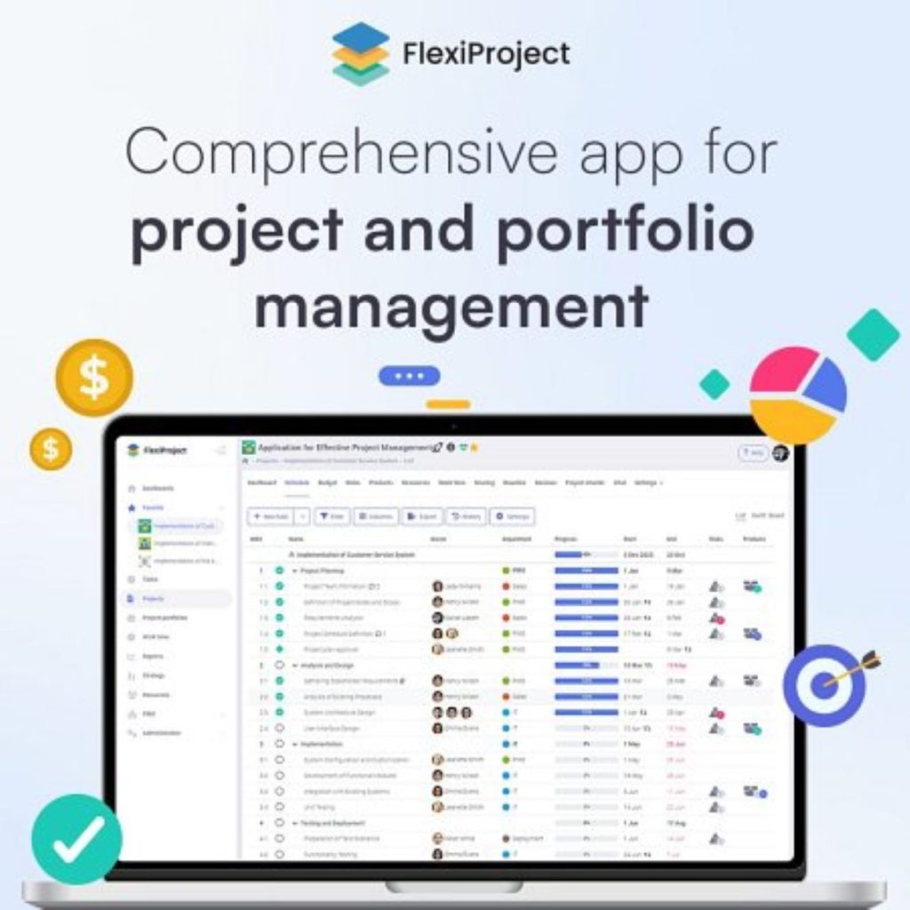 Infographic showing SME project management with technology integration, featuring workflow icons, progress tracking, real-time monitoring, and a professional actively using a digital dashboard.