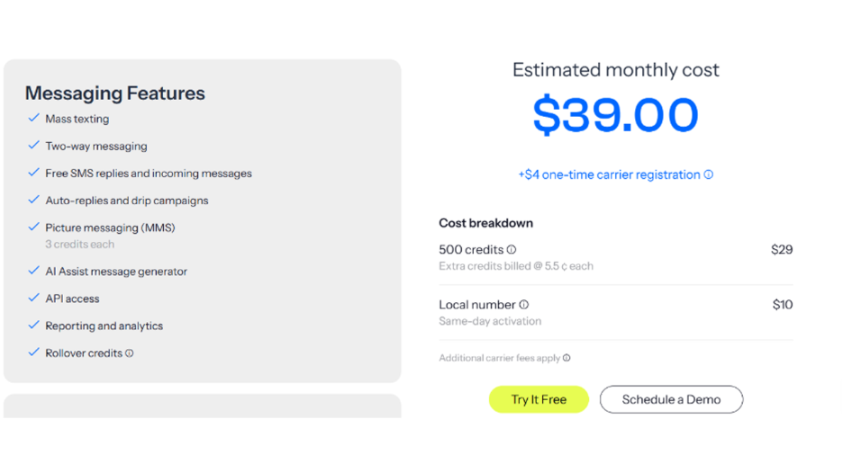 SimpleTexting Pricing: