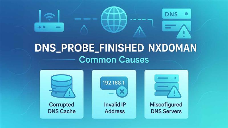 DNS_PROBE_FINISHED_NXDOMAIN Common Causes