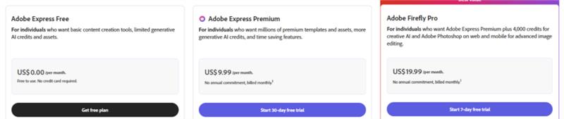 Adobe Express Pricing