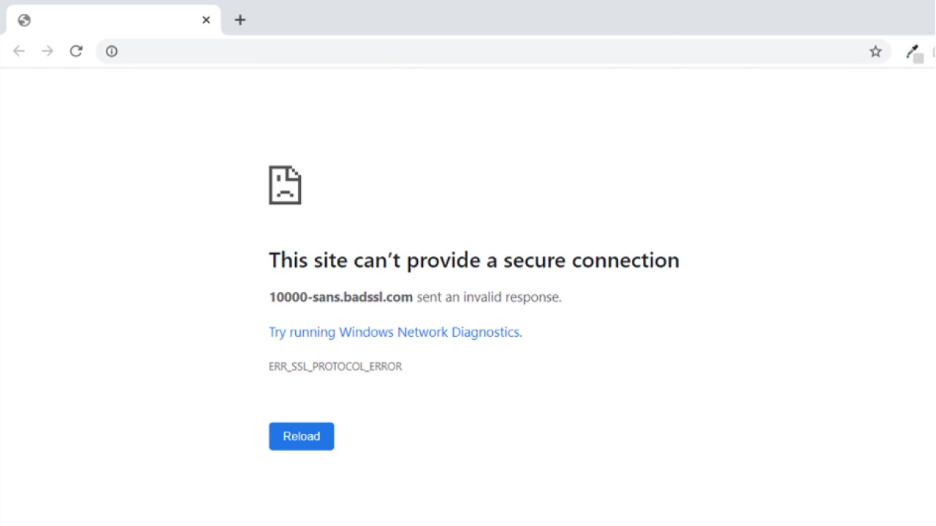 ERR_SSL_PROTOCOL_ERROR Chrome