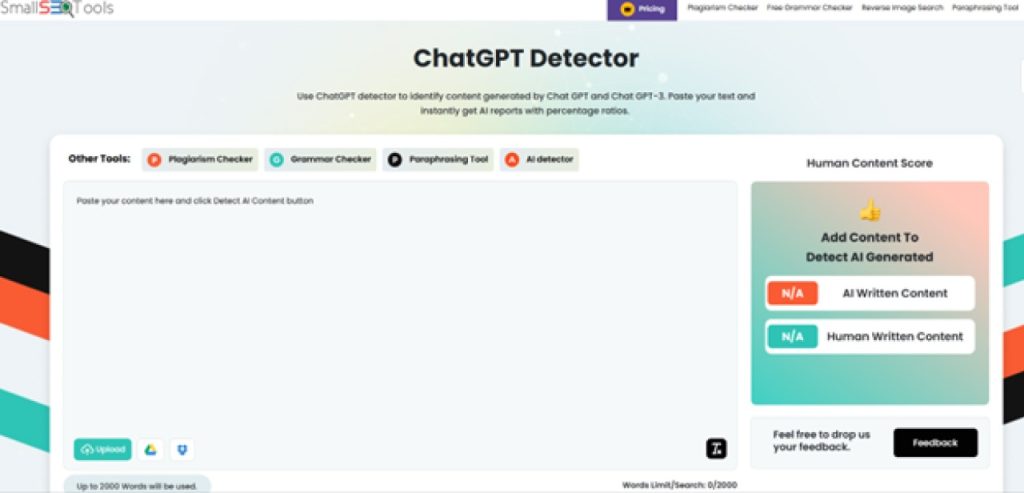 Small SEO Tools AI Detector