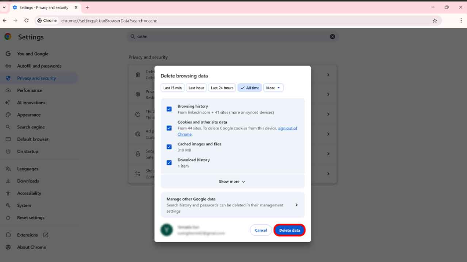 Clear Your Browser Cache