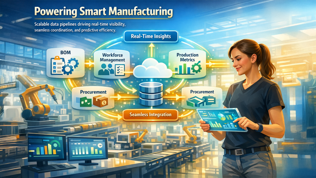 BOM and LMS systems improving data infrastructure and operational visibility in manufacturing