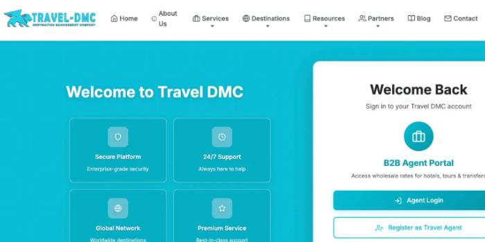 DMC Quote B2B travel booking platforms for travel agents and DMCs