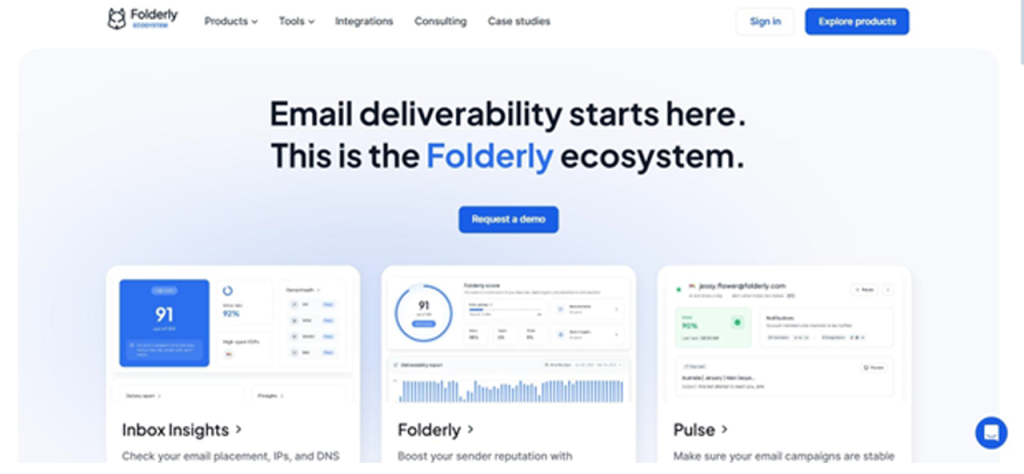 Folderly email marketing services tool analyzing email deliverability and inbox placement