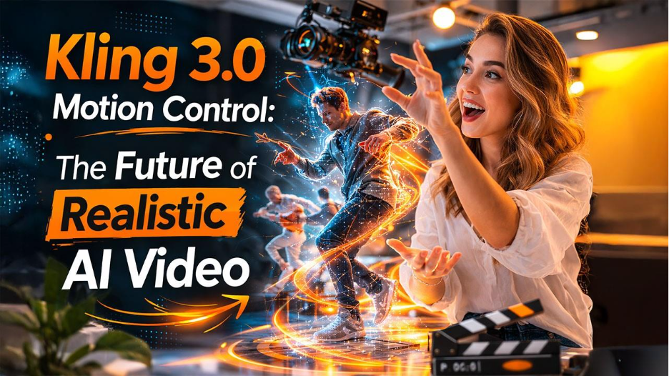 Kling 3.0 Motion Control interface showing AI character movement and motion transfer for video creation