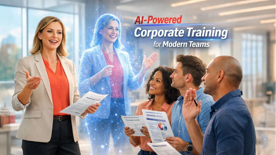 Corporate training video created using Kling 3.0 Motion Control with an AI presenter delivering internal communication content