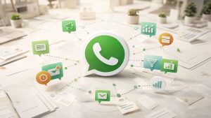 WhatsApp automation software dashboard showing marketing campaigns and automated messaging workflows