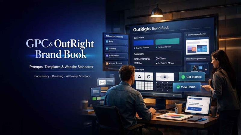 Day-8: GPC & OutRight Brand Book — Prompts, Templates & Website