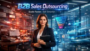 B2B sales outsourcing strategy showing outsourced sales team managing lead generation and pipeline growth