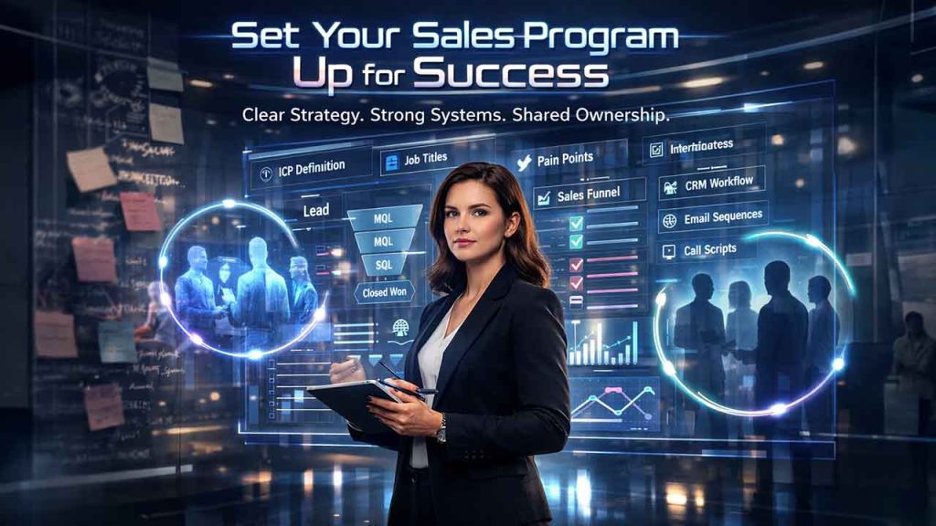 Setting up a successful B2B sales outsourcing program with structured workflow, CRM systems, and team collaboration