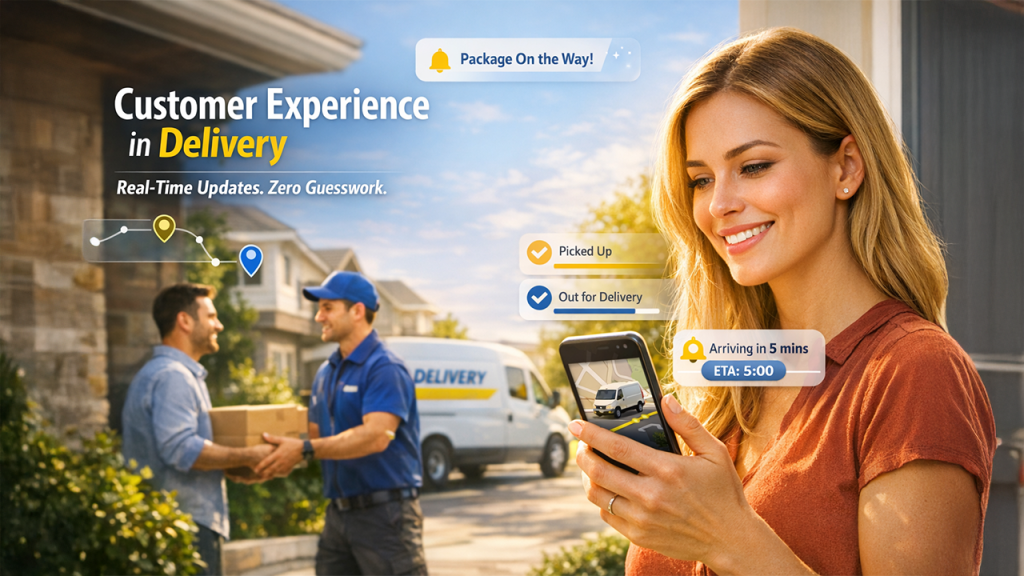 Courier software improving customer experience with real-time delivery tracking and notifications