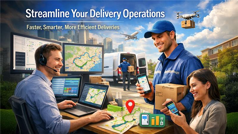 Courier software dashboard showing delivery management, route optimization, and real-time tracking