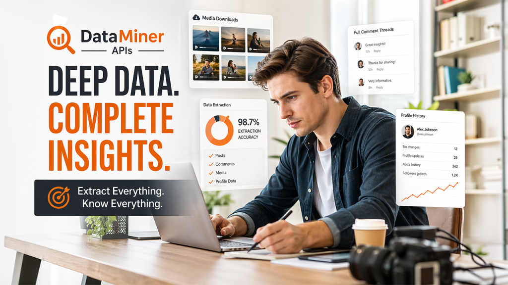 DataMiner APIs platform for deep data extraction among top social media API providers