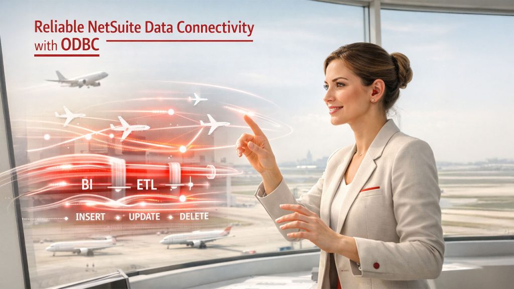 Devart ODBC Driver for NetSuite enabling BI reporting, ETL workflows, and database connectivity