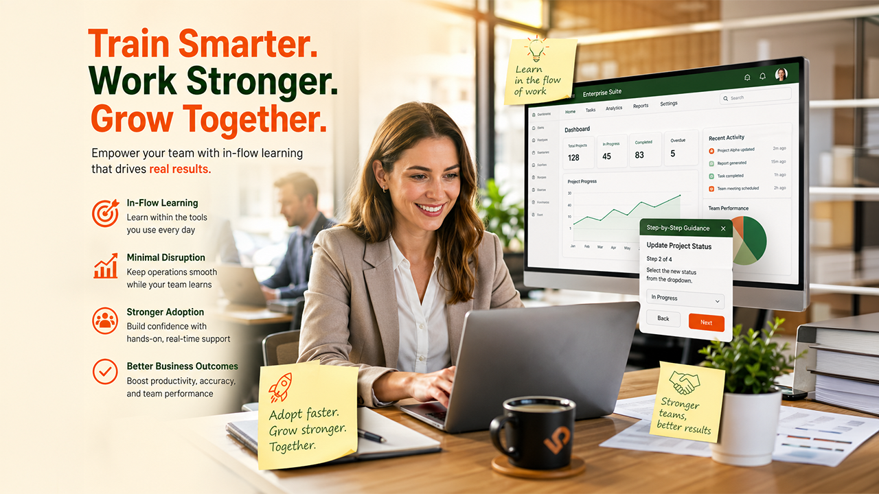 Enterprise software training improving employee adoption and workflow efficiency