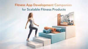 Fitness app development process showing scalable mobile app design and user interface for modern fitness platforms