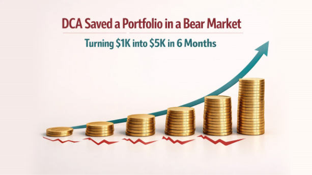 DCA Saved a Portfolio in a Bear Market: Turning $1K into $5K in 6 Months