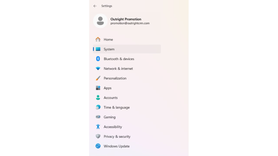Choose “System” on your device.