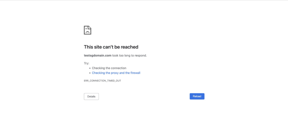 ERR_CONNECTION_TIMED_OUT Error