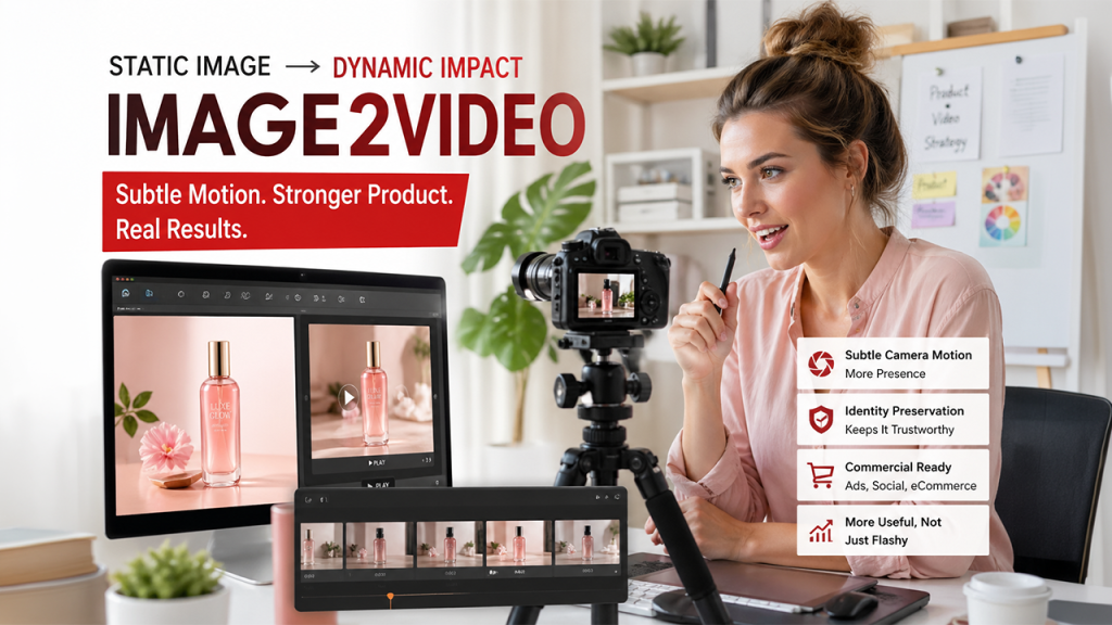 Product image animated using image-to-video-AI for practical commercial motion testing