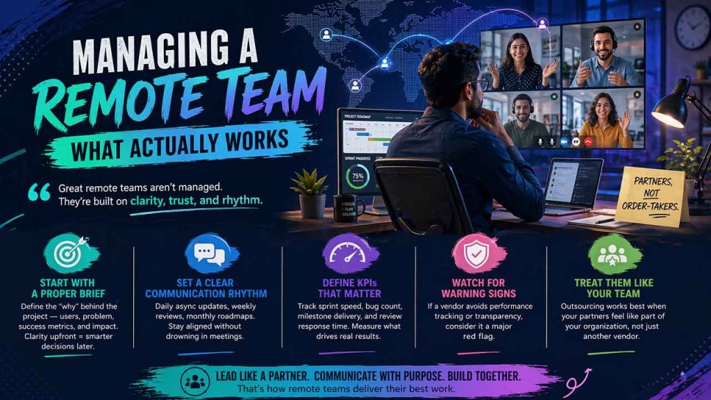 Managing a remote team effectively in outsource software development projects