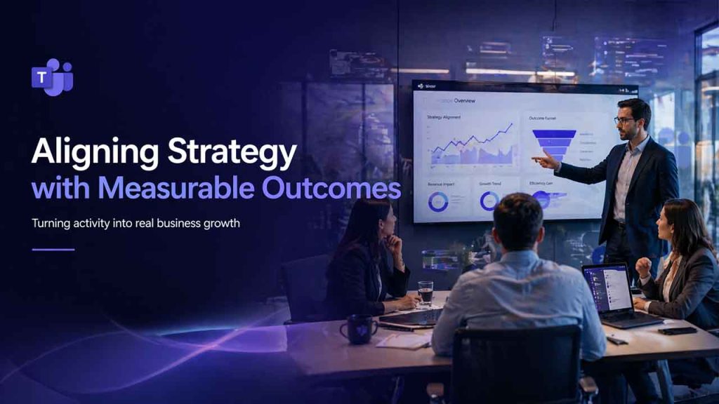 Marketing consultant aligning strategy with measurable outcomes using data and performance metrics