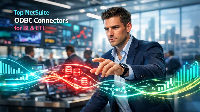 NetSuite ODBC driver comparison showing Devart, SuiteAnalytics Connect, and DataDirect for BI and ETL integration