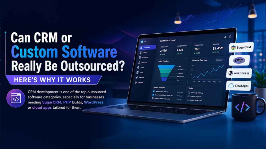 Outsource software development for CRM and custom software solutions with remote expert teams