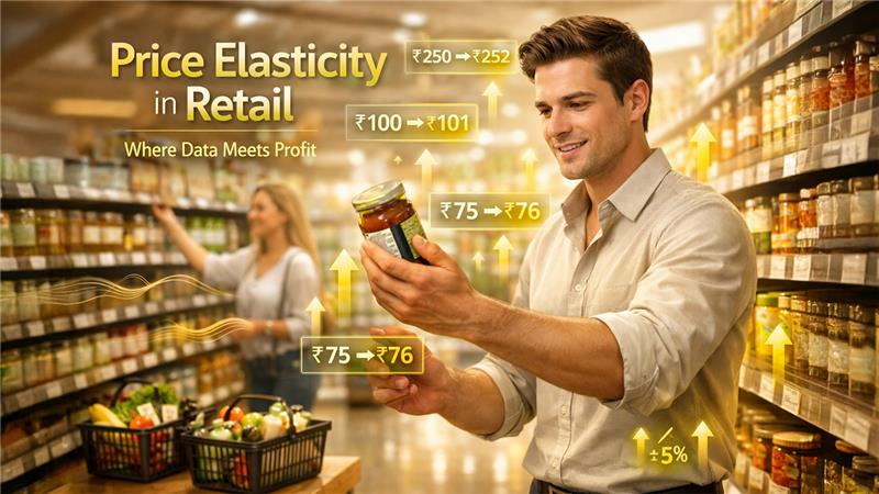 Retail price elasticity chart showing demand response to price changes for profit optimization