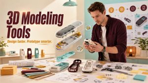 Designer using 3D modeling tools to improve early-stage product design workflow