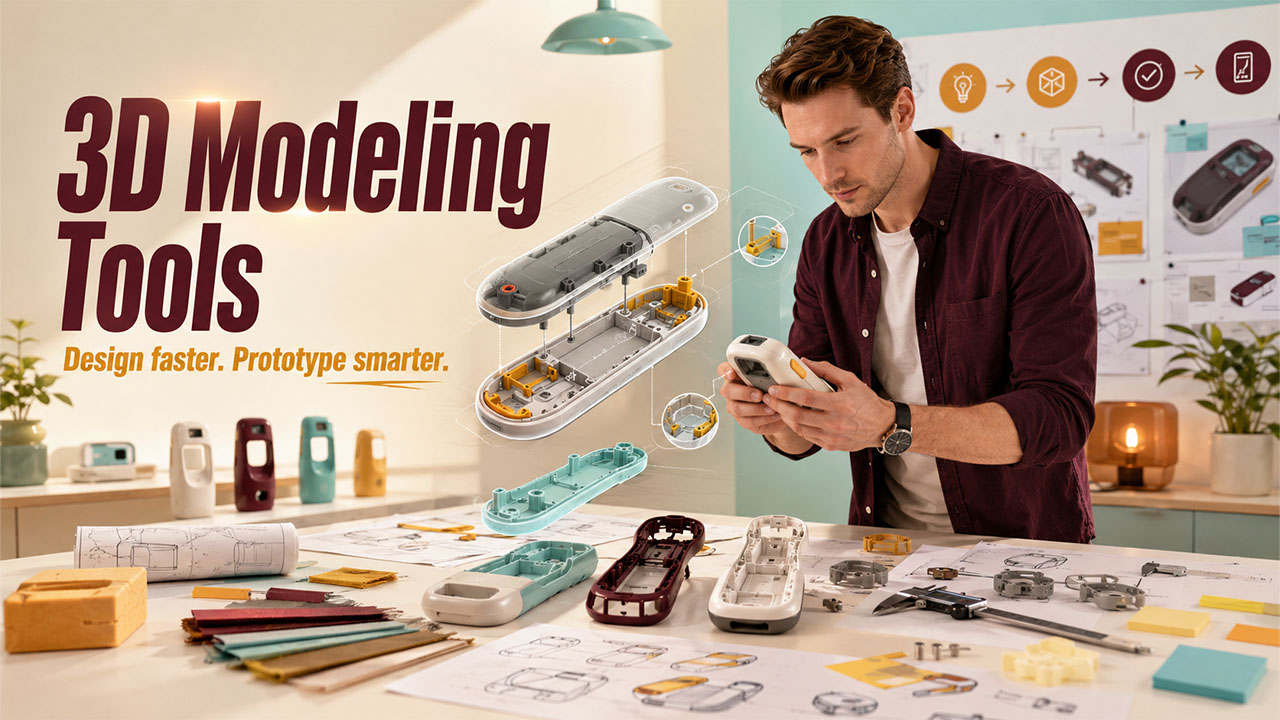 Designer using 3D modeling tools to improve early-stage product design workflow