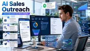 AI sales outreach dashboard helping sales teams research leads and personalize outreach emails
