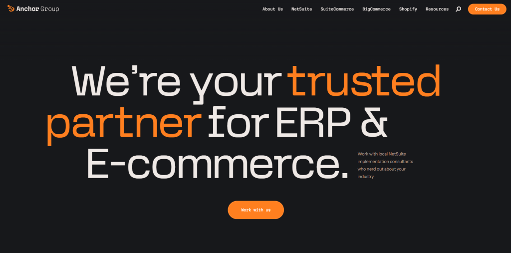 Anchor Group NetSuite SuiteCommerce and ERP implementation services for ecommerce businesses
