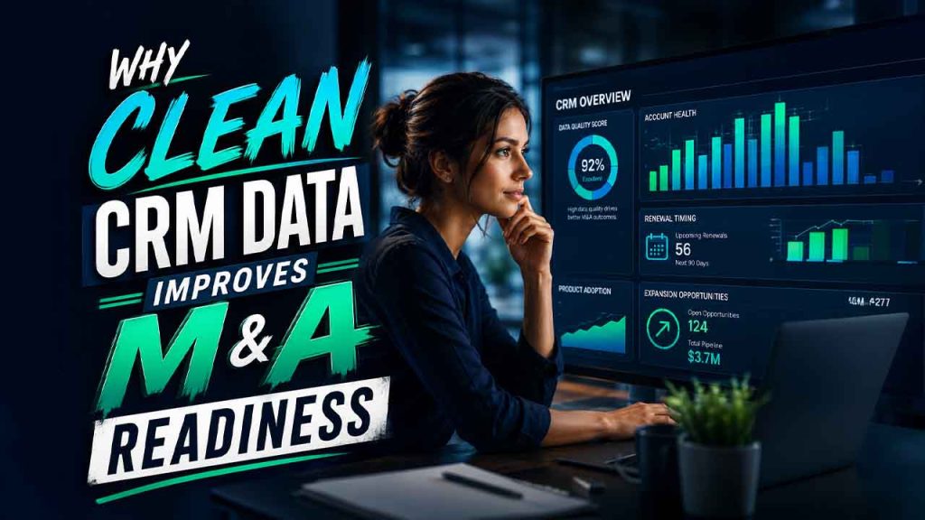 Clean CRM data improving M&A readiness and buyer confidence before a tech company sale