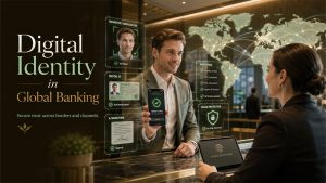 Digital identity verification system used in modern banking for secure customer onboarding and fraud prevention