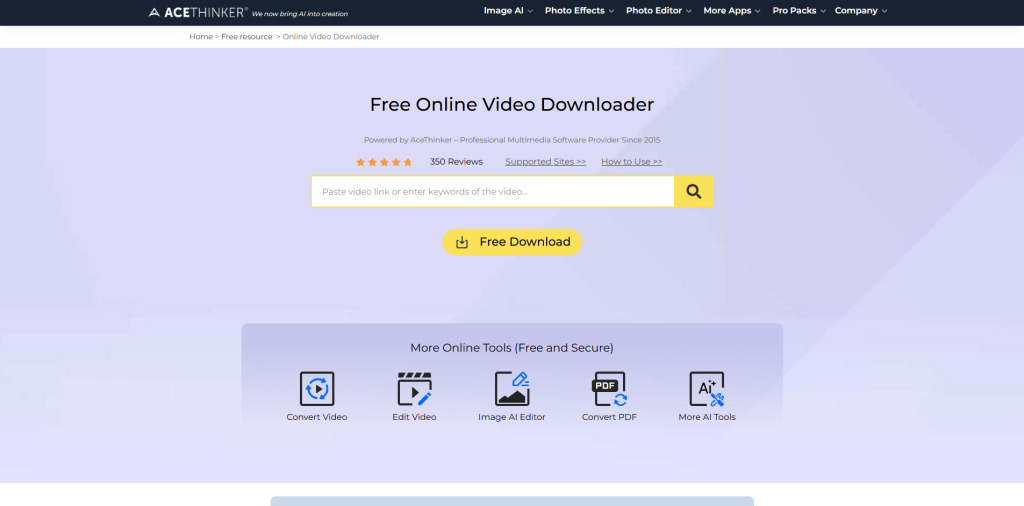  AceThinker Free Video Downloader