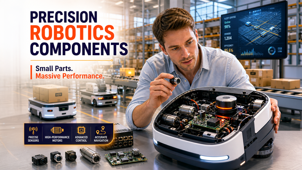 High-quality robotic parts improving robotics in supply chain efficiency with sensors, motors, and control systems