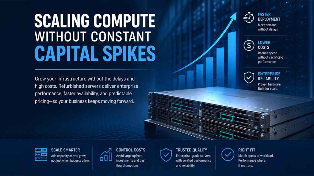 Refurbished Enterprise Servers help businesses scale compute capacity without large capital expenditures
