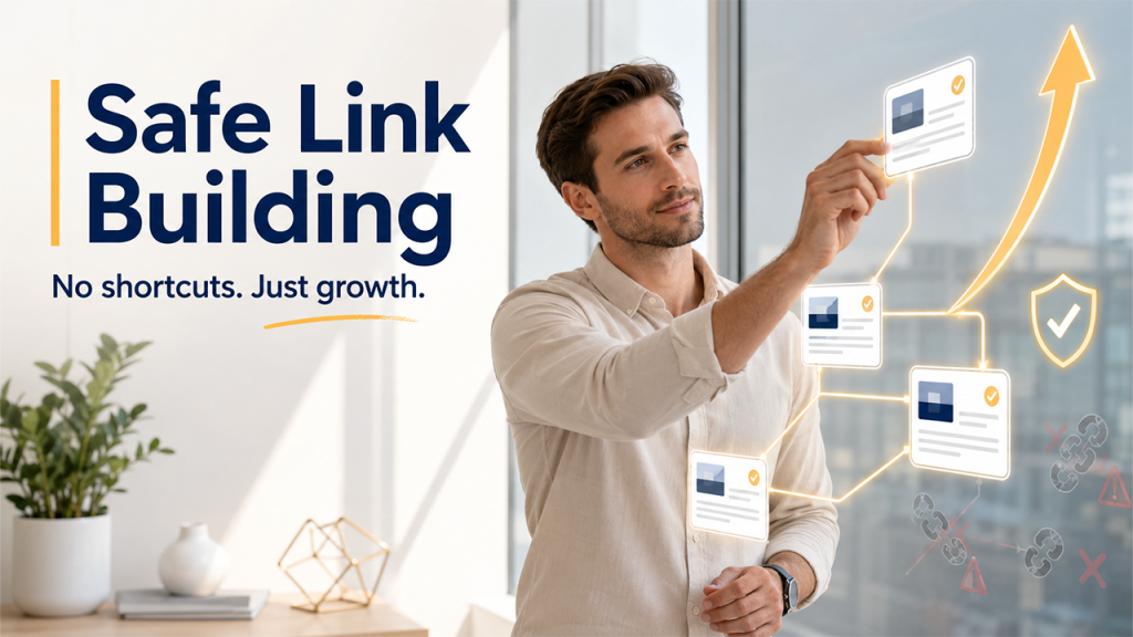 White-hat link building strategy improving long-term SEO rankings and domain authority