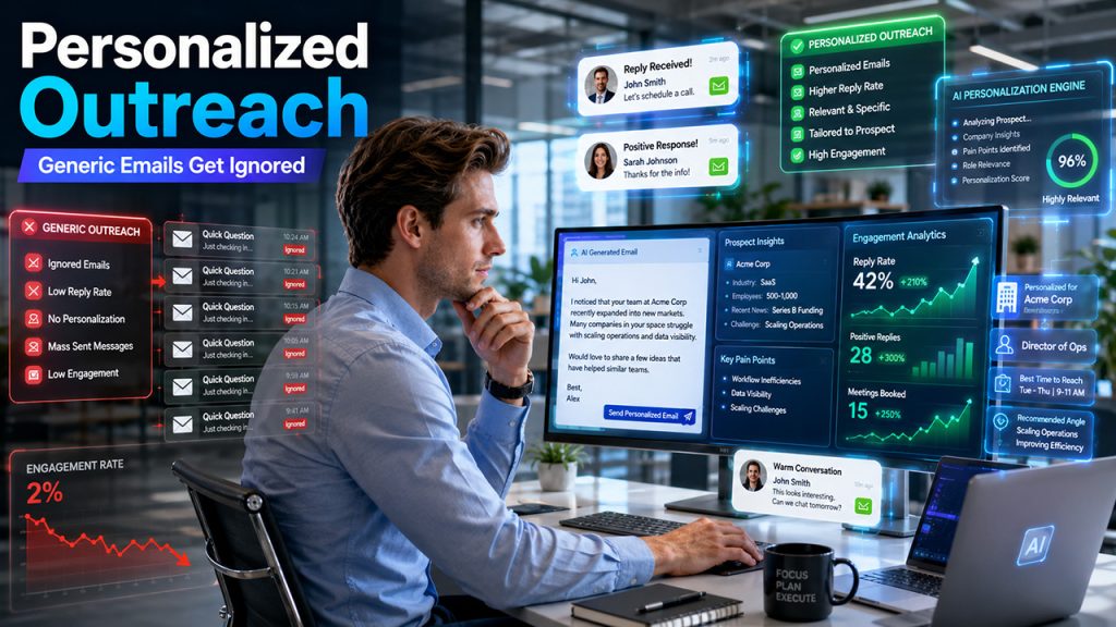 AI sales outreach showing the difference between generic emails and personalized sales messaging