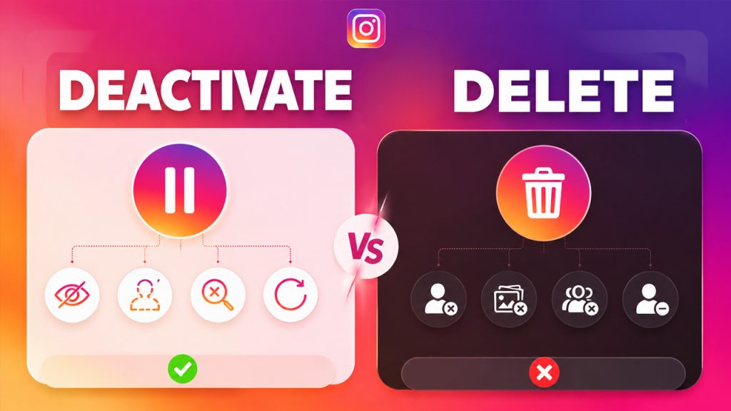 Difference Between Deleting and Deactivating Instagram