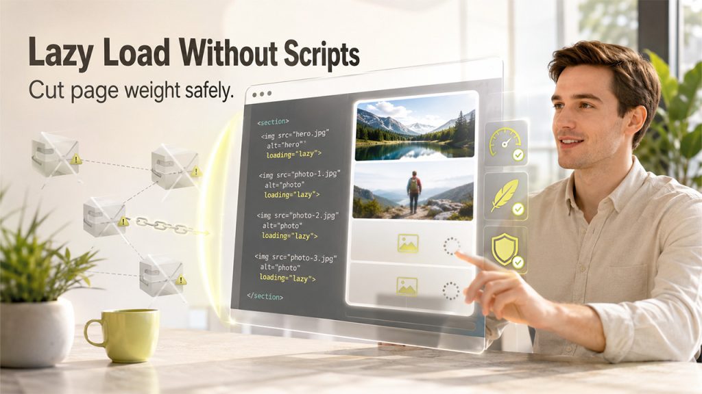 Lazy load media without adding JavaScript 