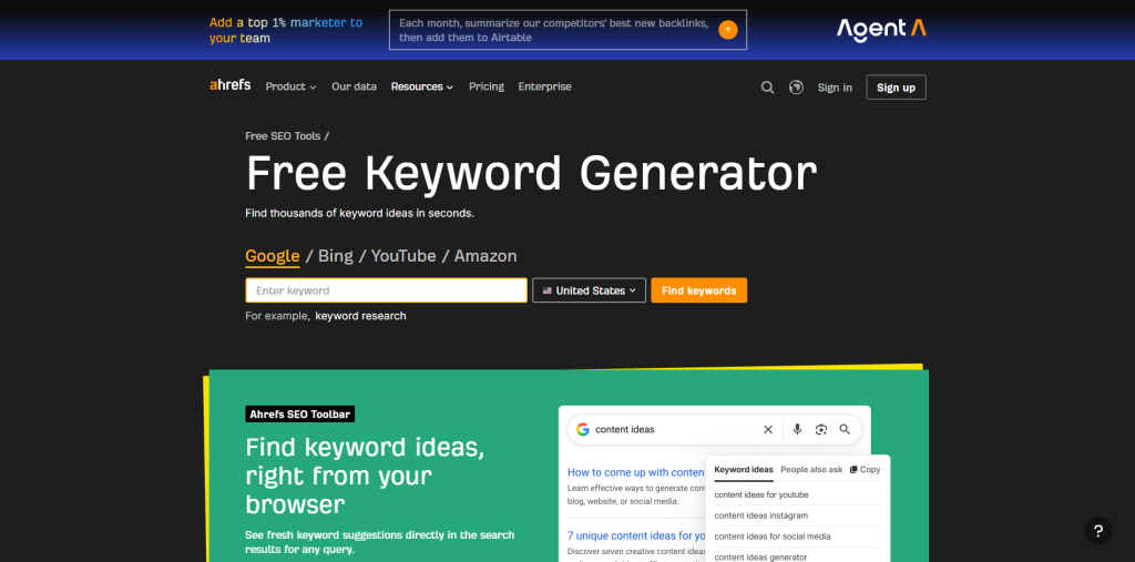 Ahrefs Free Keyword Generator
