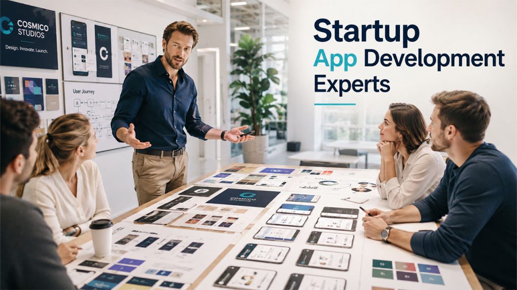 Cosmico Studios offering Miami mobile app development services for startups and businesses focused on innovative digital products