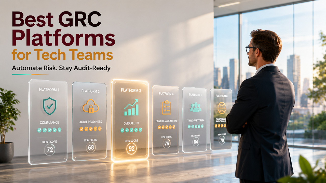GRC platforms for tech teams enabling automated compliance, continuous monitoring, risk management, and audit readiness across cloud environments.