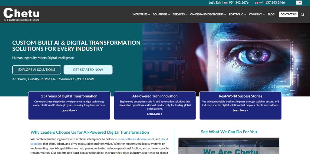 Chetu providing Miami mobile app development services for businesses across healthcare, finance, retail, and logistics industries